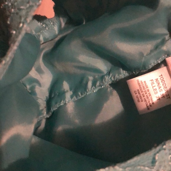 Teal dress with sparkles and rhinestones - Picture 7 of 7